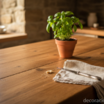 detalle-barra-cocina-madera-planta-aromatica