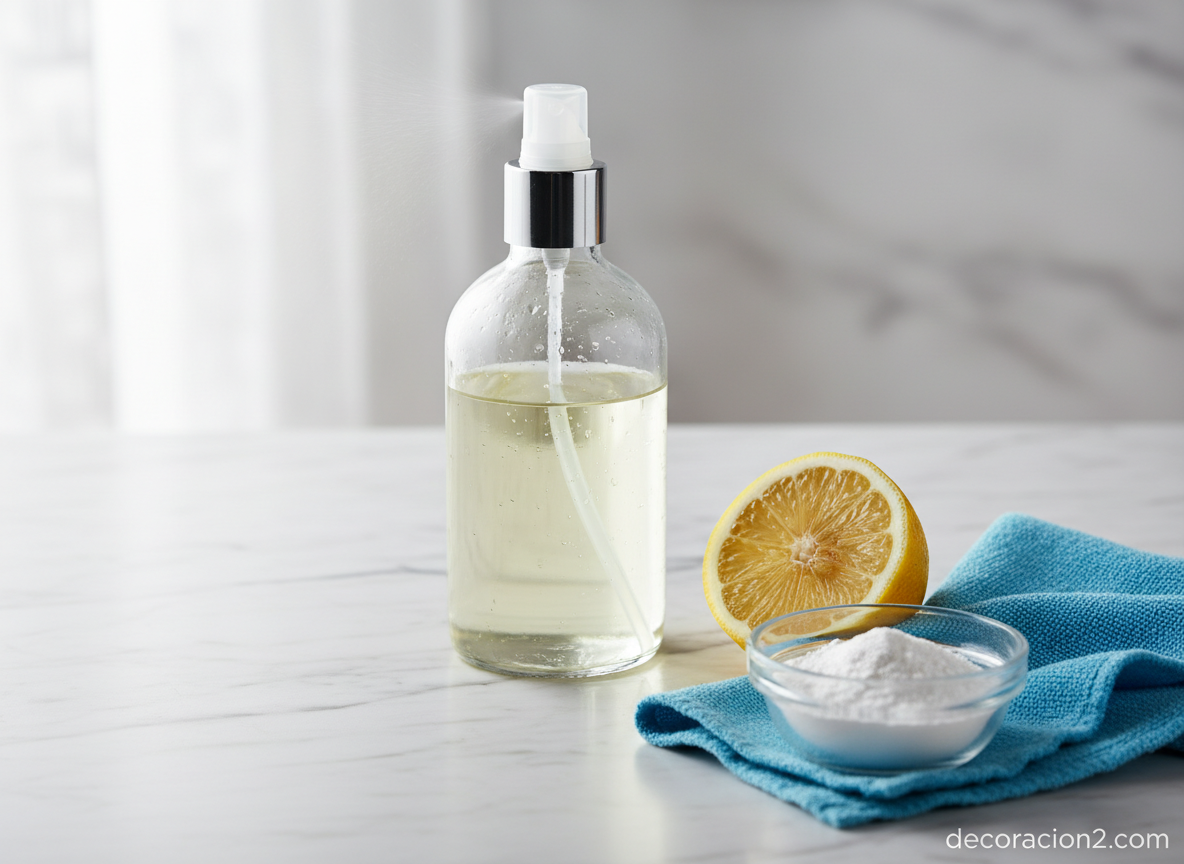 Cómo limpiar ventanas con vinagre y que queden sin marcas 1 Mezcla casera de vinagre y limón para limpiar cristales