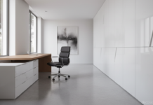 Colección Flora de Fantoni: muebles de oficina modulares en despacho italiano moderno