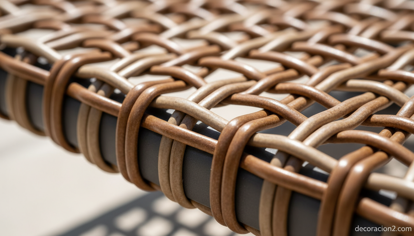 Detalle del trenzado de vinilo técnico en los muebles de jardín de B&B Italia