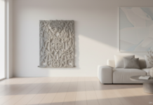 Radiador de diseño Heatwave en salón minimalista moderno