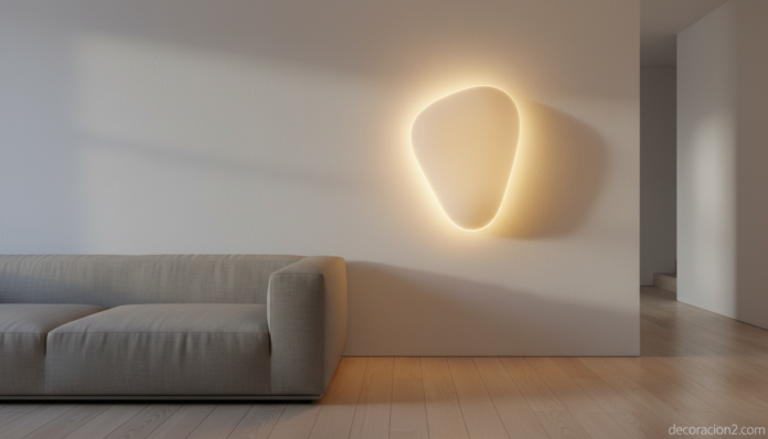 Lámpara Gotas de lluvia en pared de salón moderno con luz cálida