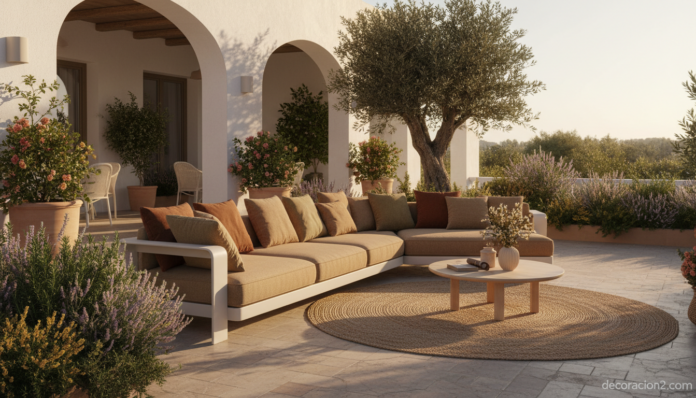 Colección Kama de Ego Paris muebles modulares para terraza exterior estilo años 70