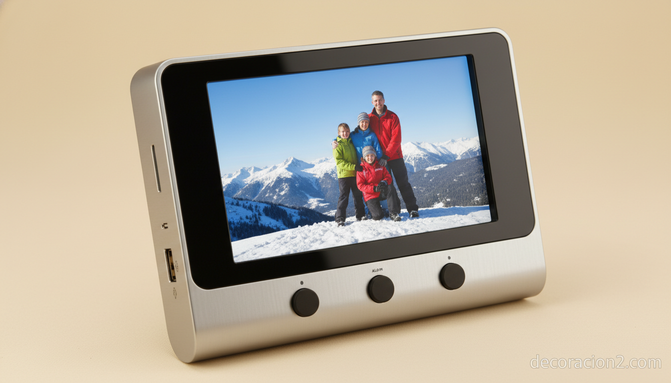 Detalle primer plano del despertador digital con ranuras SD y USB