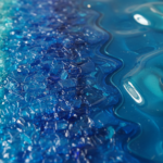 Close-up detail of recycled PET plastic texture on designer furniture, showing the transformation fr