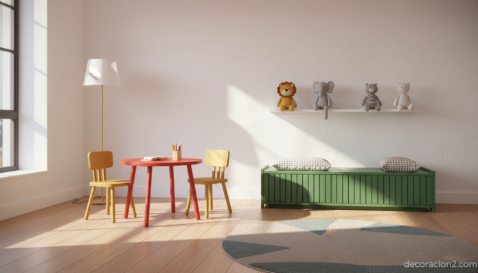 Habitación infantil con muebles de diseño coloridos al estilo Alharaca