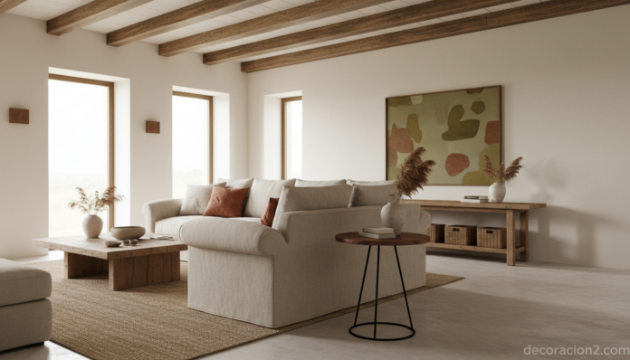 Mesa auxiliar Sierra Nova de Zack Design en salón de estilo rústico sofisticado