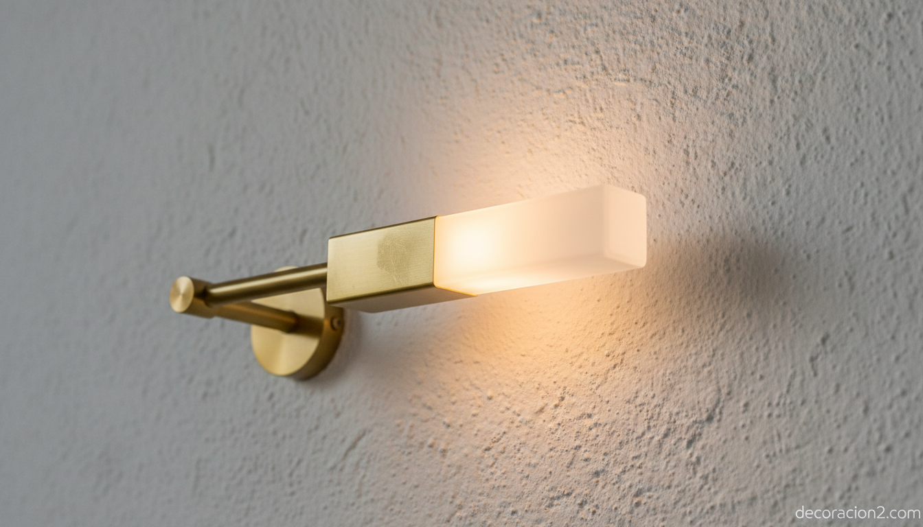 Detalle de aplique de pared minimalista para espacios reducidos