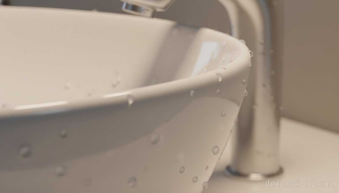 Detalle del esmalte cerámico del lavabo Calice de Regia