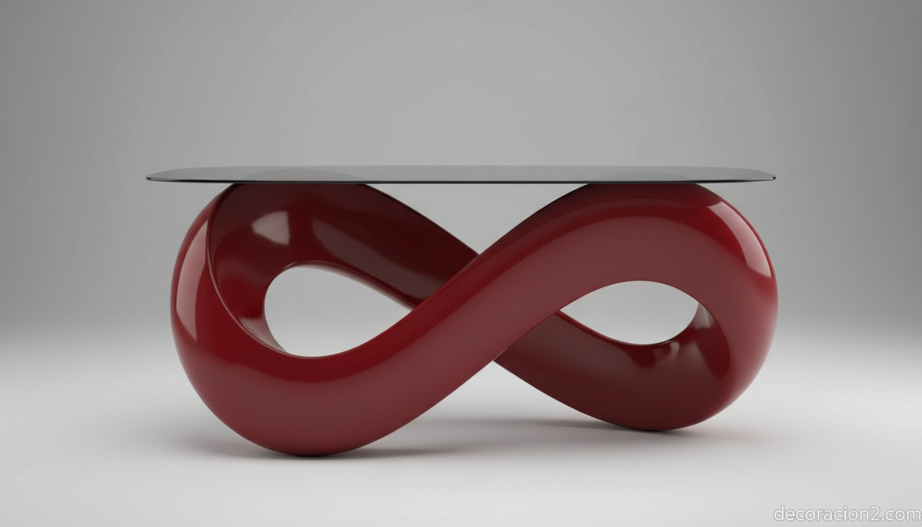 Mesa CU de Kristalia en color rojo en posición vertical como estantería