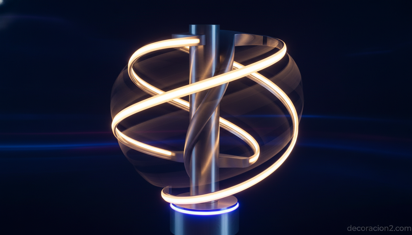 Lámparas que se activan con el viento: Firewinder y la iluminación eólica para tu jardín 1 Detalle de la lámpara eólica Firewinder con sus láminas helicoidales girando