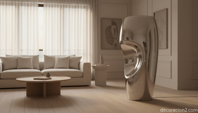 Lámpara espejo de Moooi en un salón contemporáneo elegante