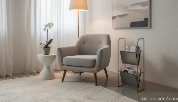 Revistero de diseño Miscel-Lánea en salón minimalista contemporáneo