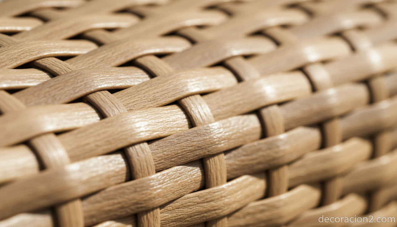 Sillón biplaza de exterior Biarritz de Triconfort: poesía y diseño para tu jardín 1 Detalle del tejido de fibra sintética del sillón biplaza Biarritz