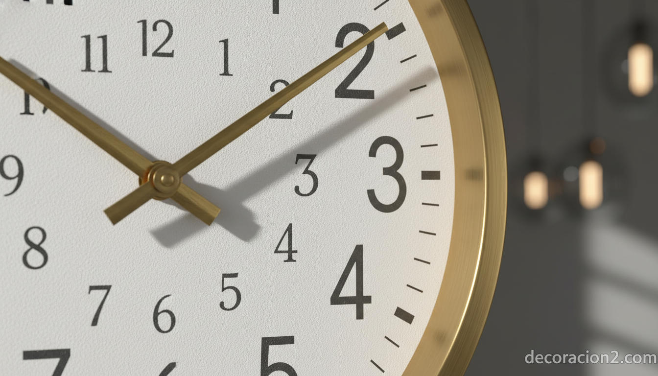 Detalle de las manillas y números del reloj Uhrzahl de Christos Vittoratos