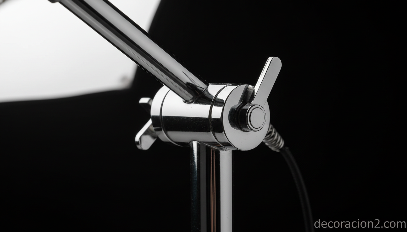 Detalle del sistema de doble articulación de la lámpara Swing