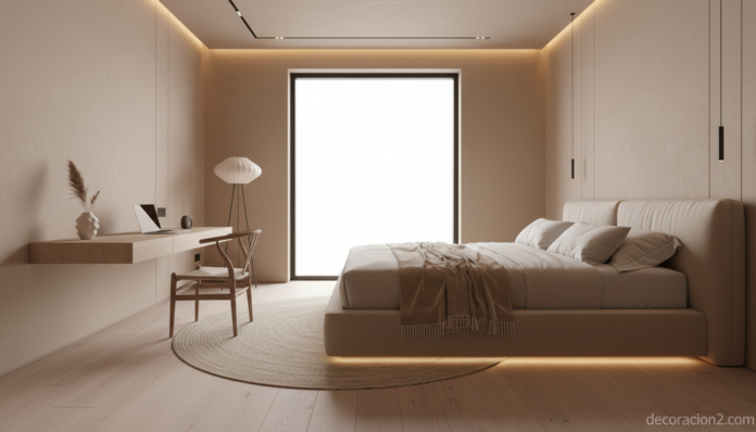 Cama con escritorio integrado en el cabecero estilo italiano contemporáneo
