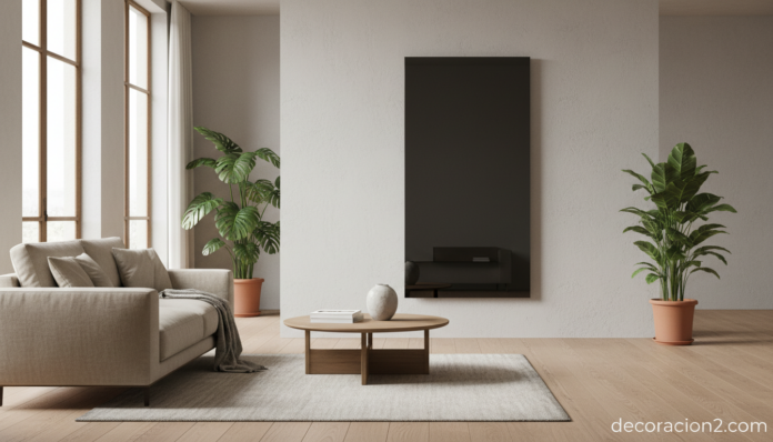 Panel de cristal Thermoglance instalado en salón moderno italiano