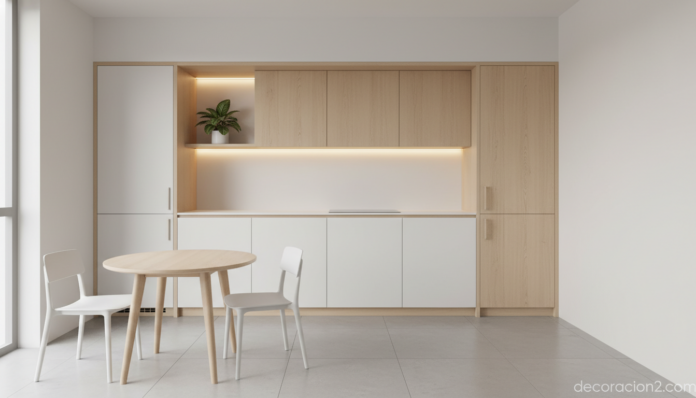 Cocina plegable Grandma's Kitchen integrada en pared moderna minimalista