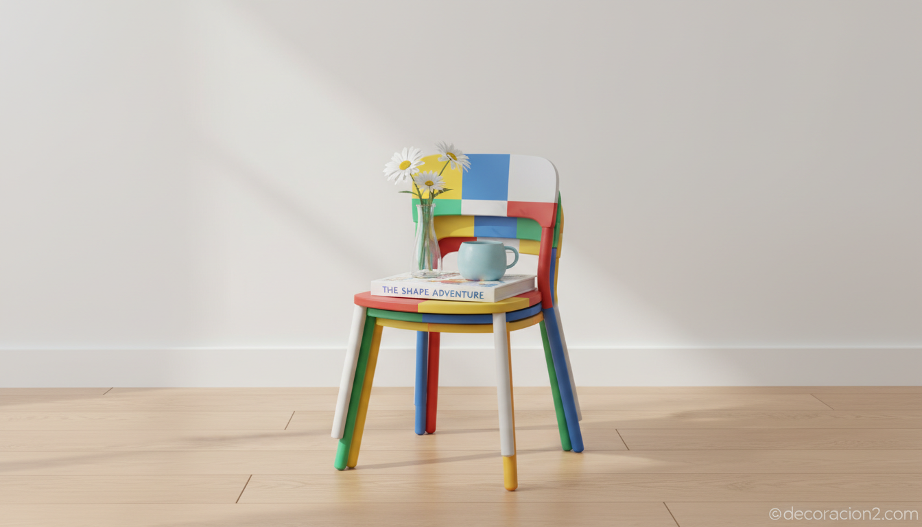 Sillas infantiles apilables convertidas en mesa auxiliar