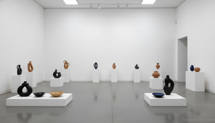 Sala de exposición de cerámica contemporánea Cerco Zaragoza con piezas de autor