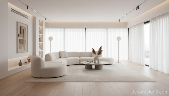 Sofá Twister de diseño retorcido en un salón moderno