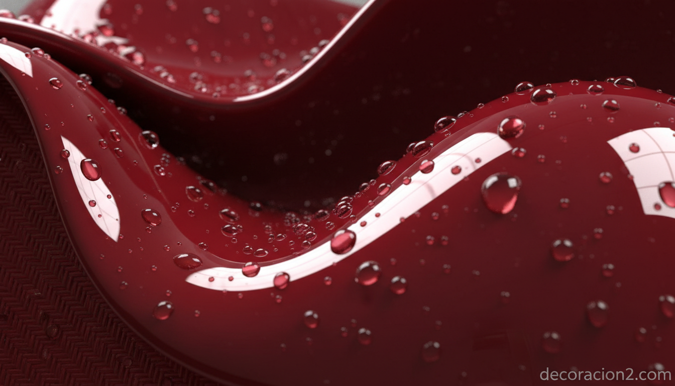 Detalle del acabado lacado brillante del sillón Splash en rojo