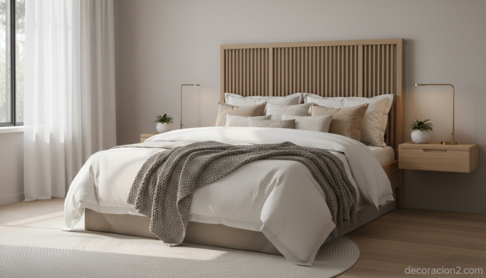 Cómo vestir la cama con ropa de cama elegante en dormitorio nórdico