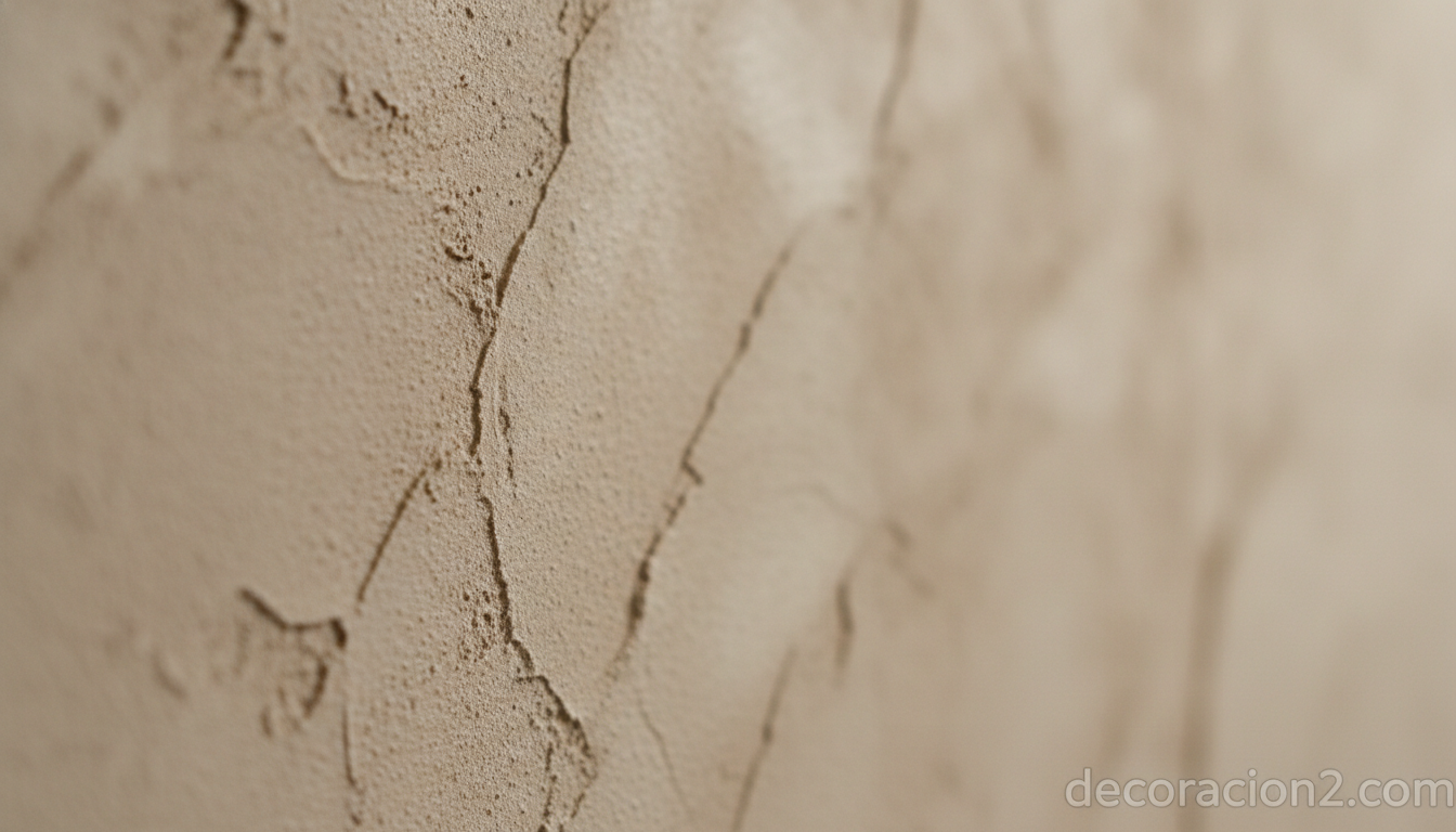 Detalle de la textura del microcemento aplicado en una pared