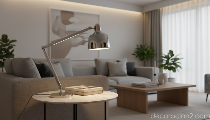 Lámpara plegable de diseño Folding Lamp en salón moderno minimalista