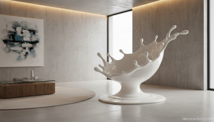 Sillón Splash de diseño vanguardista en salón minimalista