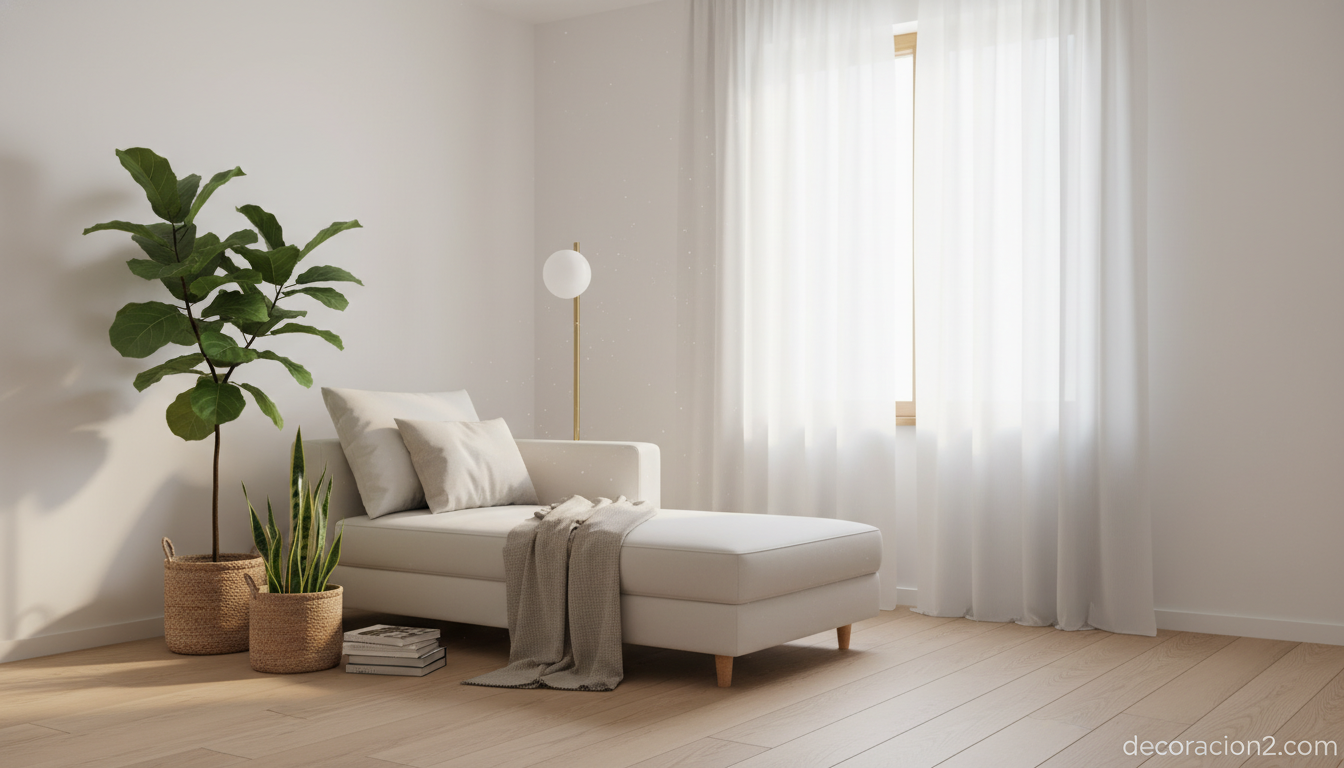 Chaise longue minimalista: guía completa del diseño Nouvelle Vague de Porro 2 Rincón de lectura nórdico con chaise longue minimalista blanca y lámpara de pie