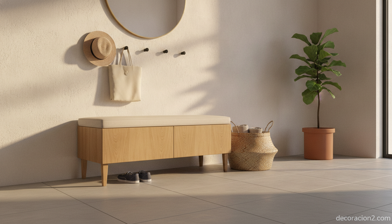 Bancos modulares: Ta Te Ti, el asiento que se transforma con tu espacio 2 Banco modular usado como asiento en un recibidor luminoso