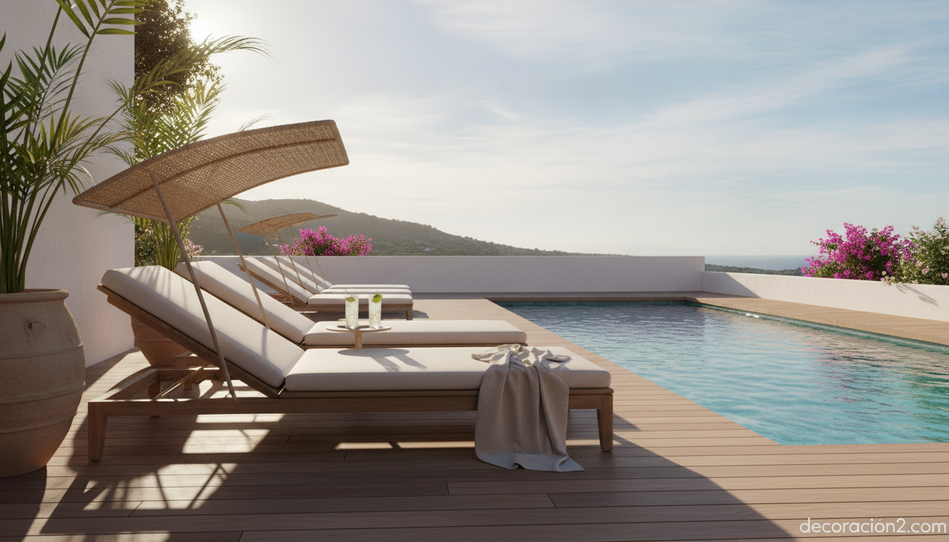 Chaise longue Dialounge: la evolución del clásico para el descanso compartido 8 Chaise longue Dialounge en una terraza junto a la piscina
