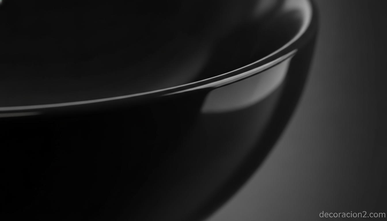 Lavabos de diseño The Race de Ceramic GSG: color e innovación para baños modernos 1 Detalle del esmalte de un lavabo de cerámica de diseño en color negro