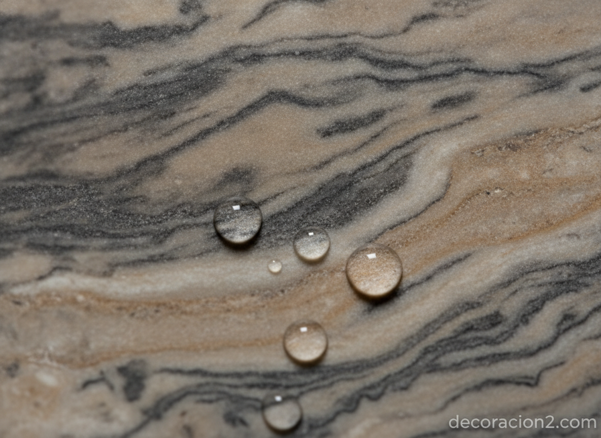 Detalle de la textura de piedra natural de la bañera Oval Soaking Tub