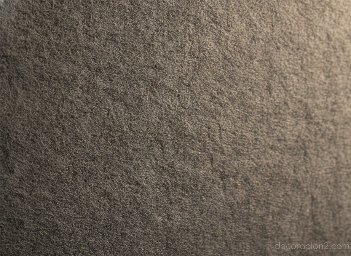 Detalle de la textura de un panel de fieltro gris para decorar la pared