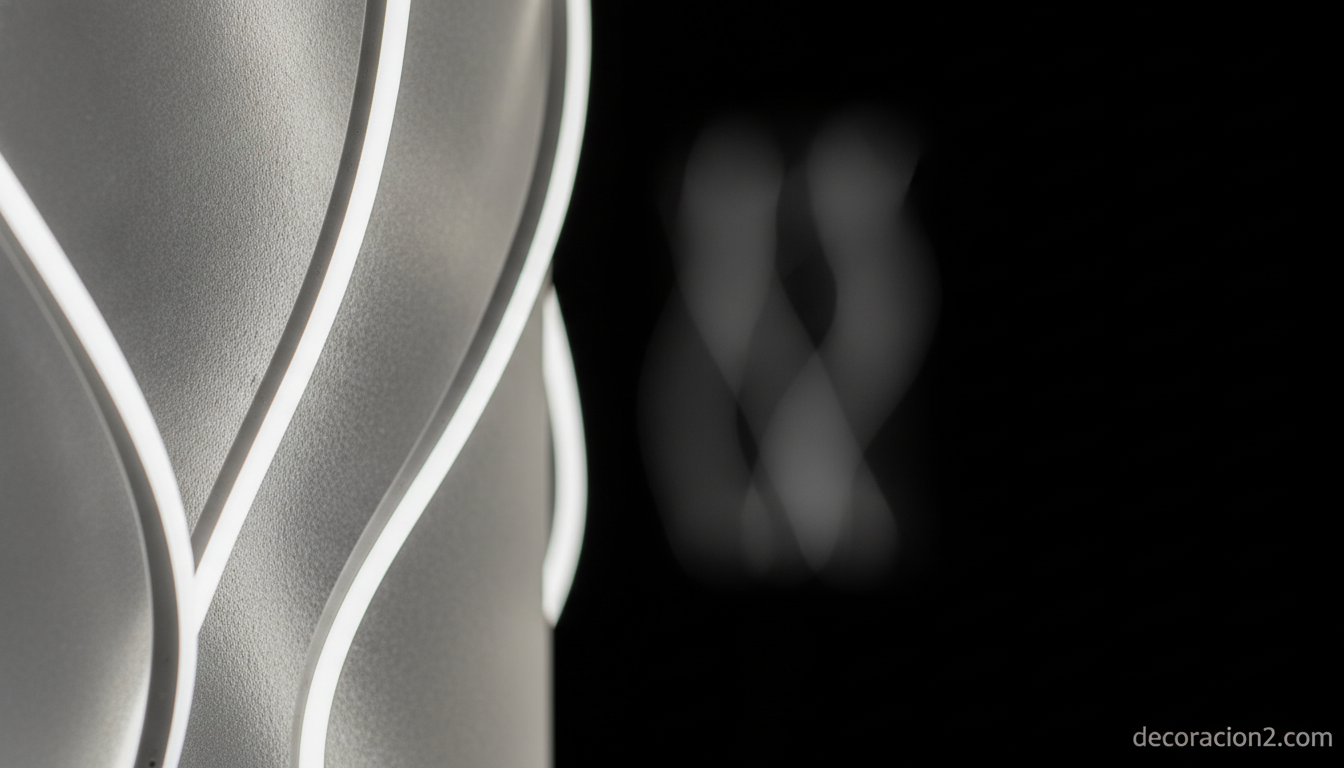 Lámpara Fragile: el diseño flexible de cristal y silicona que se moldea a tu gusto 1 Detalle del cristal templado y la silicona translúcida con luz LED de la lámpara Fragile