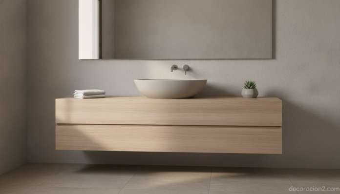 Lavabo de diseño Ammonite con forma de espiral en un cuarto de baño moderno