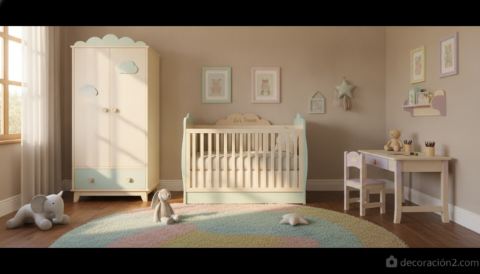 Habitación de bebé decorada con muebles infantiles personalizados