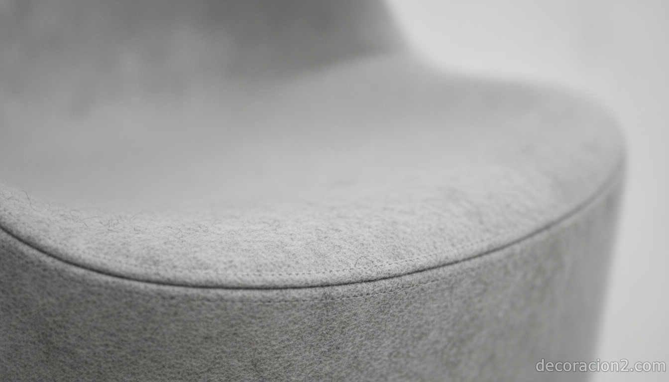 Detalle de la textura afieltrada del plástico reciclado de la silla Felt