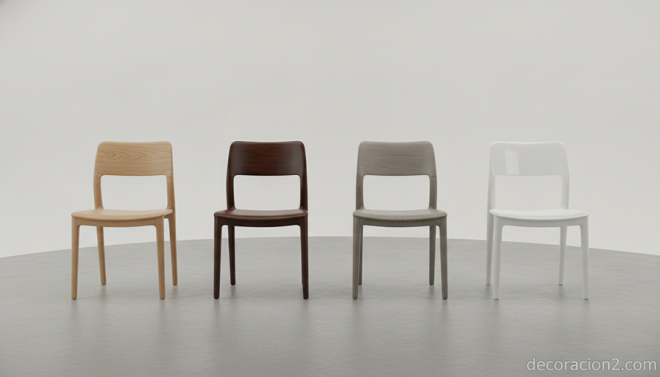 Silla con almacenaje: Moheli, el asiento con un compartimento secreto 2 Sillas de madera en distintos acabados roble, wengué y blanco