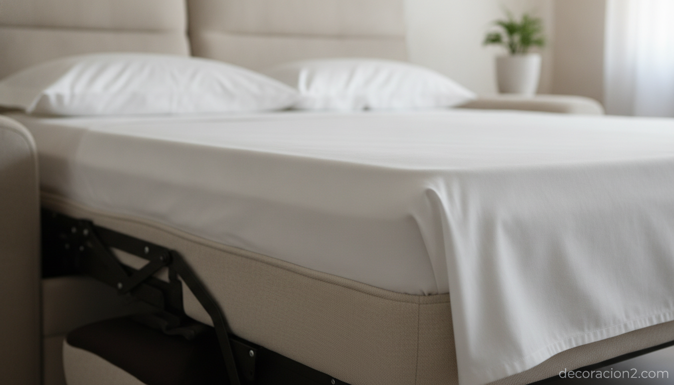 Sofá cama Book de Flou: el diseño que se abre como un libro 3 Detalle del colchón ortopédico del sofá cama Book desplegado