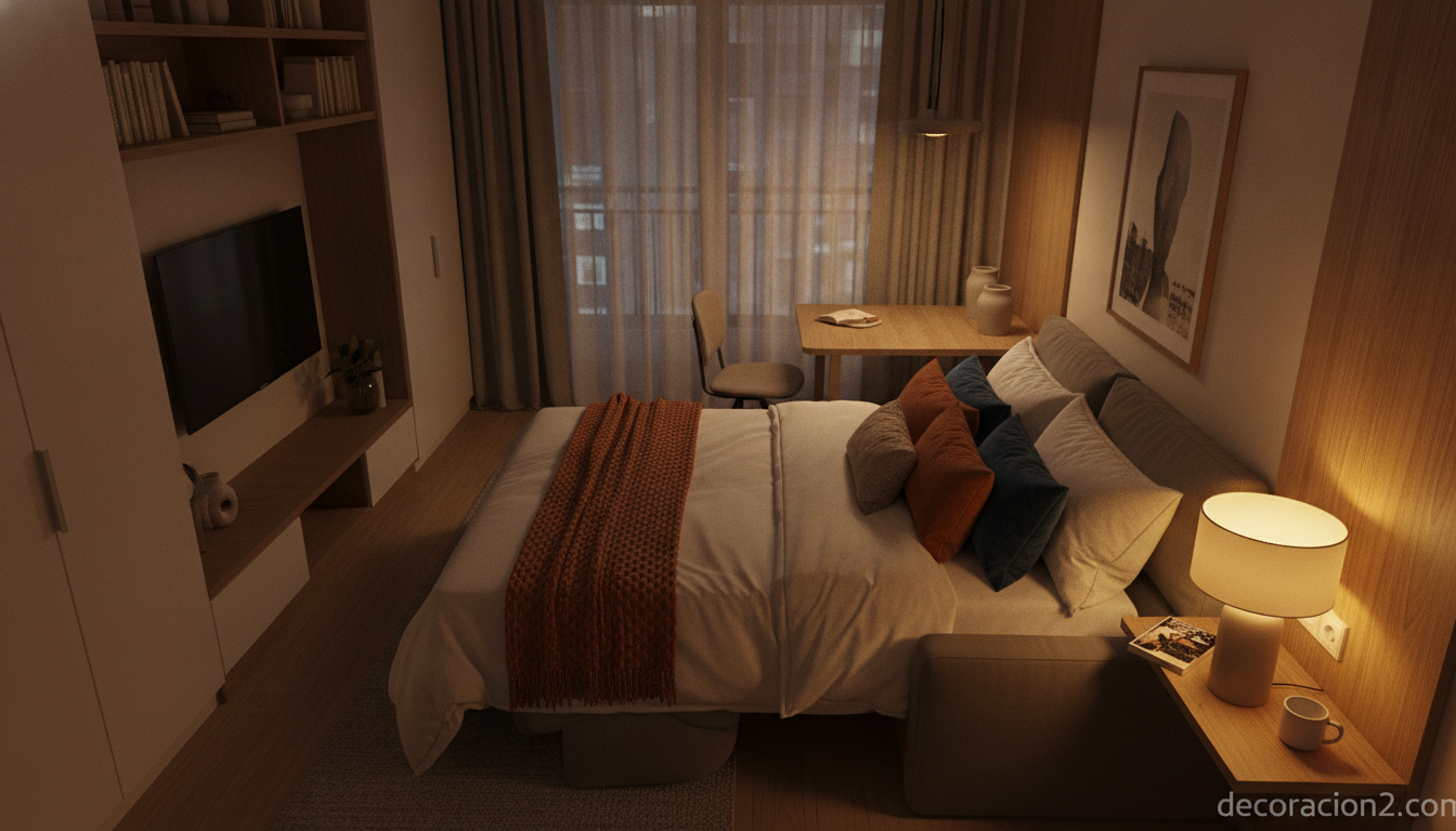 Sofá cama Book de Flou: el diseño que se abre como un libro 4 Sofá cama Book convertido en cama en un estudio pequeño