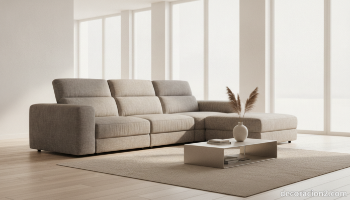 Sofá Zeta de Natuzzi modular y reclinable en un salón moderno