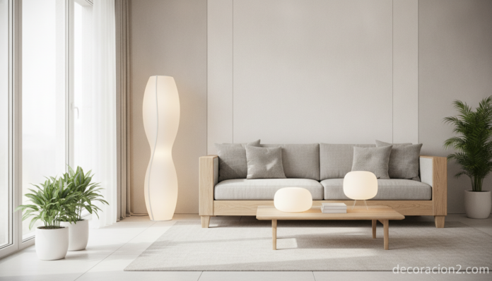 Lámparas Everyday de Grok de diseño modernista en un salón contemporáneo