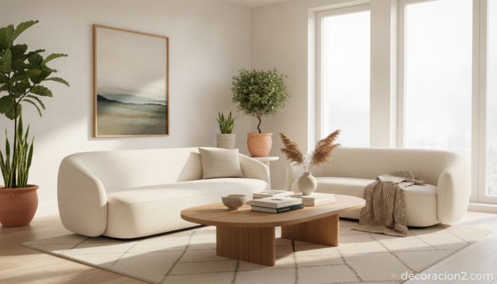 Salón decorado con inspiración de blogs de interiorismo