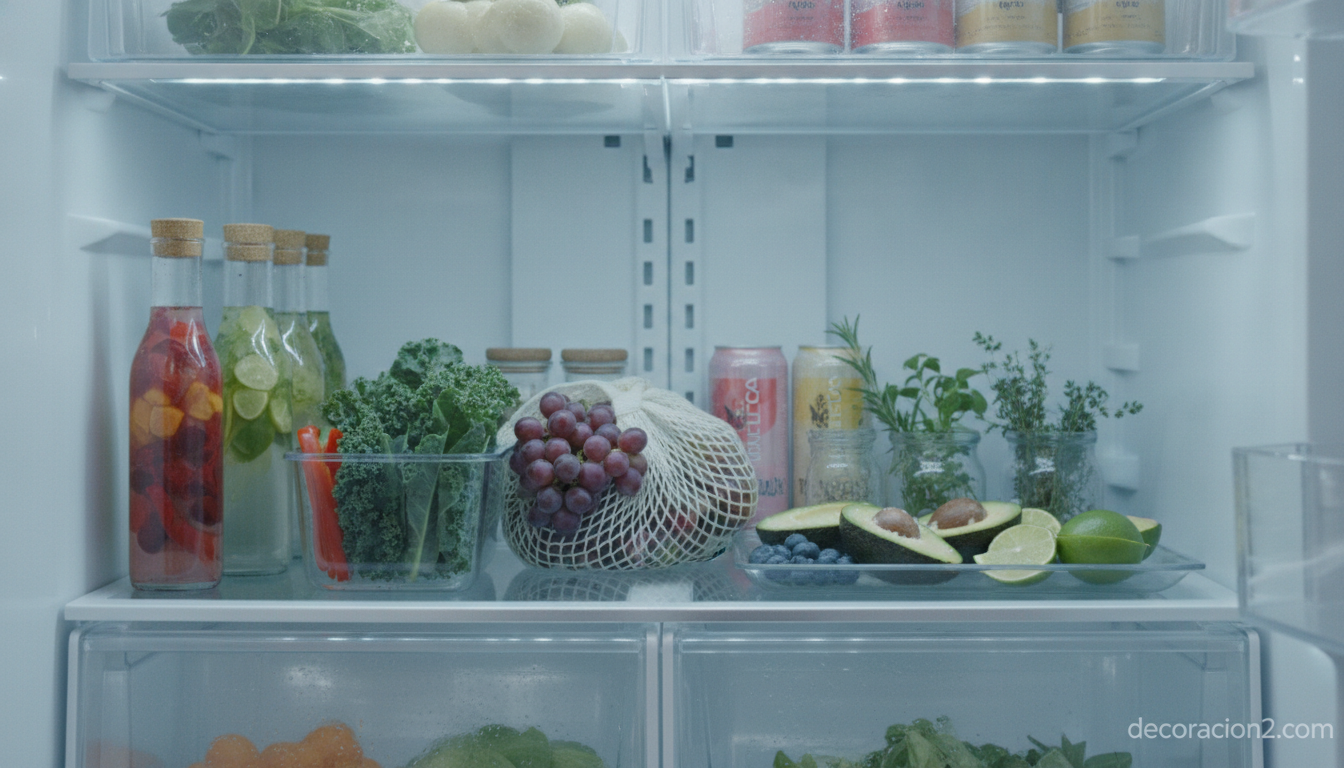 Frigorífico multipuerta: el diseño de Electrolux que reinventa la nevera para pisos compartidos 1 Detalle de un compartimento abierto de un frigorífico modular con alimentos organizados
