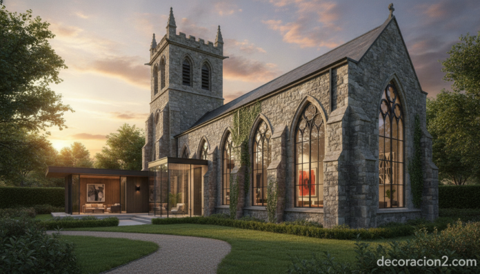Iglesia reformada convertida en vivienda moderna tipo loft