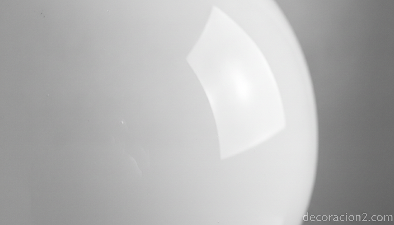 Detalle en primer plano del cristal opal tríplex blanco de una lámpara de diseño